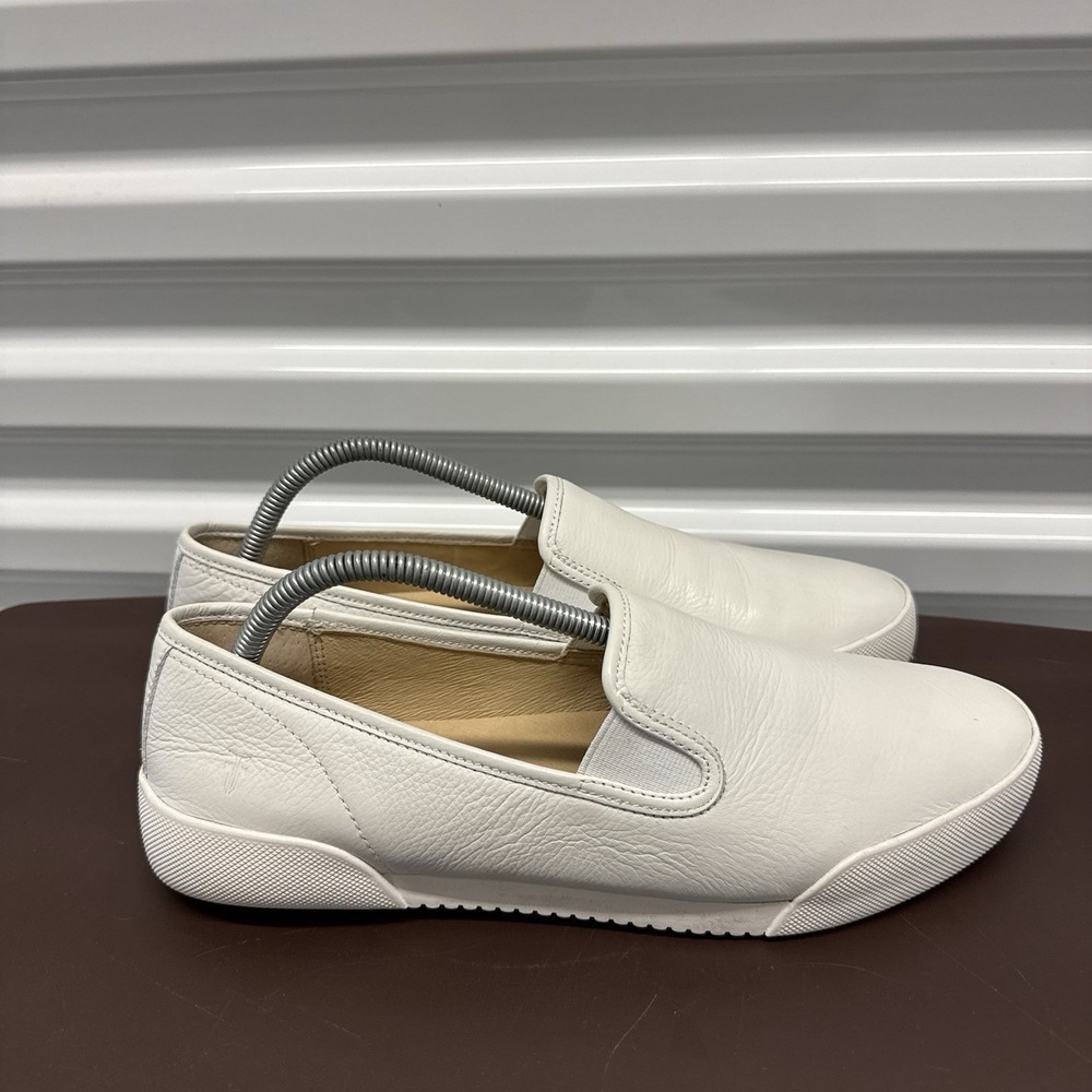 Frye Mia Shoes Womens Size 10 White Leather Slip-On Casual Cushioned Walking